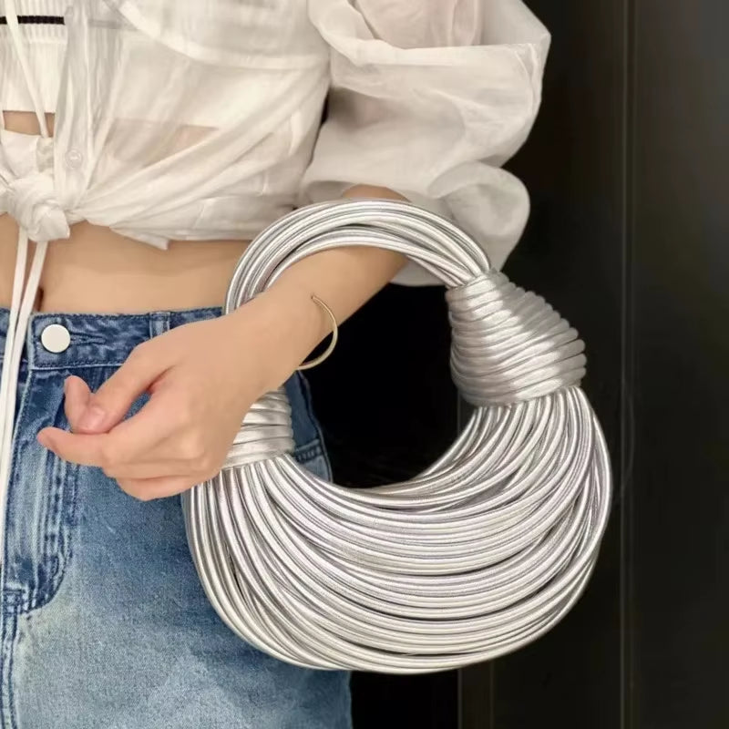 2026 Ladies New Luxury Designer Hand-Woven Noodle Knot Bag