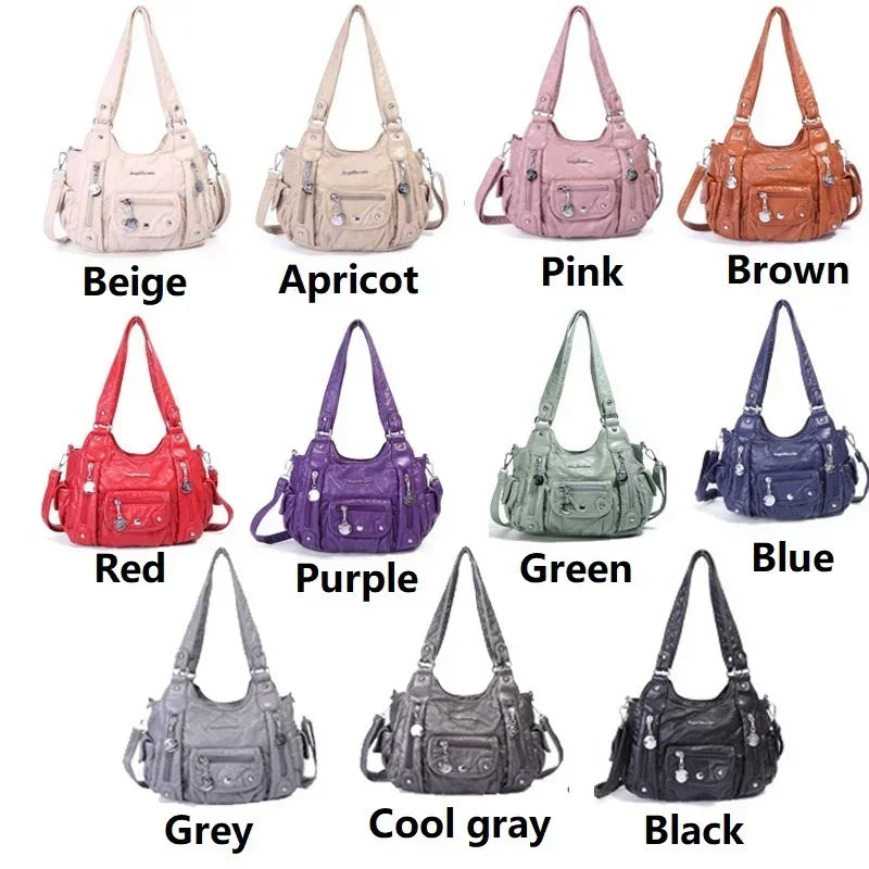  Women Bags Designer Vintage Soft Leather 