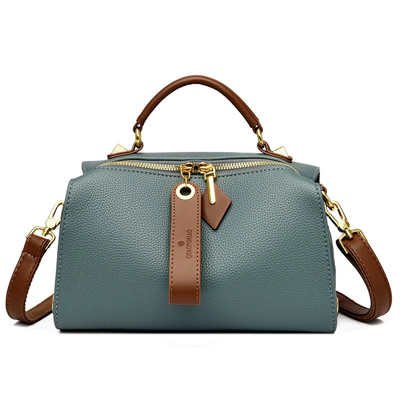 High Quality Solid Color Leather Shoulder Crossbody Bag for Women 