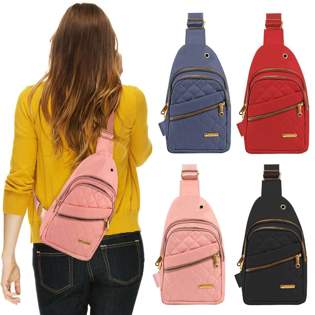 Women Crossbody Shoulder Bags Chest Sling Bag Sports Backpack Travel Fanny Packs