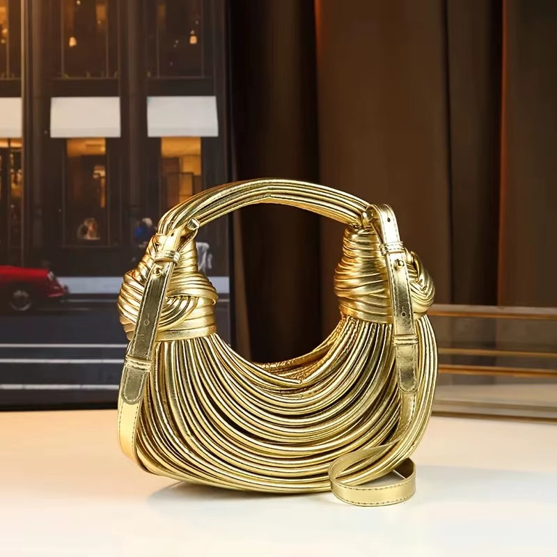 2026 Ladies New Luxury Designer Hand-Woven Noodle Knot Bag