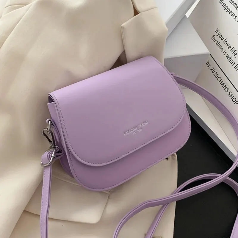 Women'S Crossbody Bag New Solid Color Fashionable Flipped Bag Retro Casual Simple Crossbody Bag