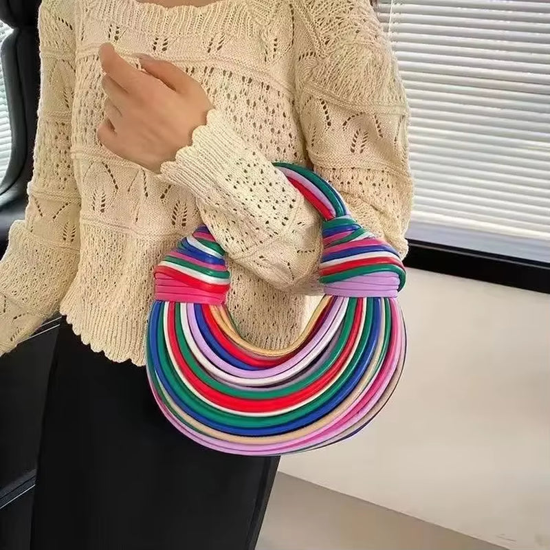 2026 Ladies New Luxury Designer Hand-Woven Noodle Knot Bag
