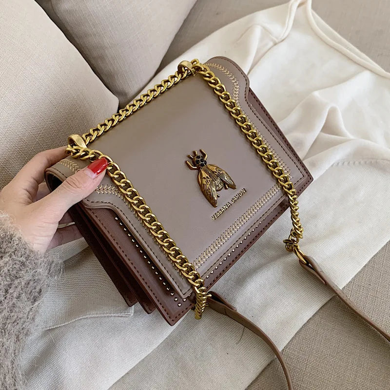CGCBAG Luxury Brand Women 2026 New Retro Bee Female Shoulder Bag 