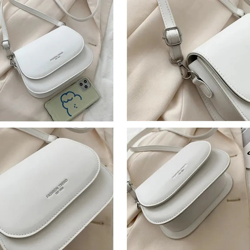 Women'S Crossbody Bag New Solid Color Fashionable Flipped Bag Retro Casual Simple Crossbody Bag