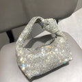 Handmade Rhinestones Silver Crystal  Bag