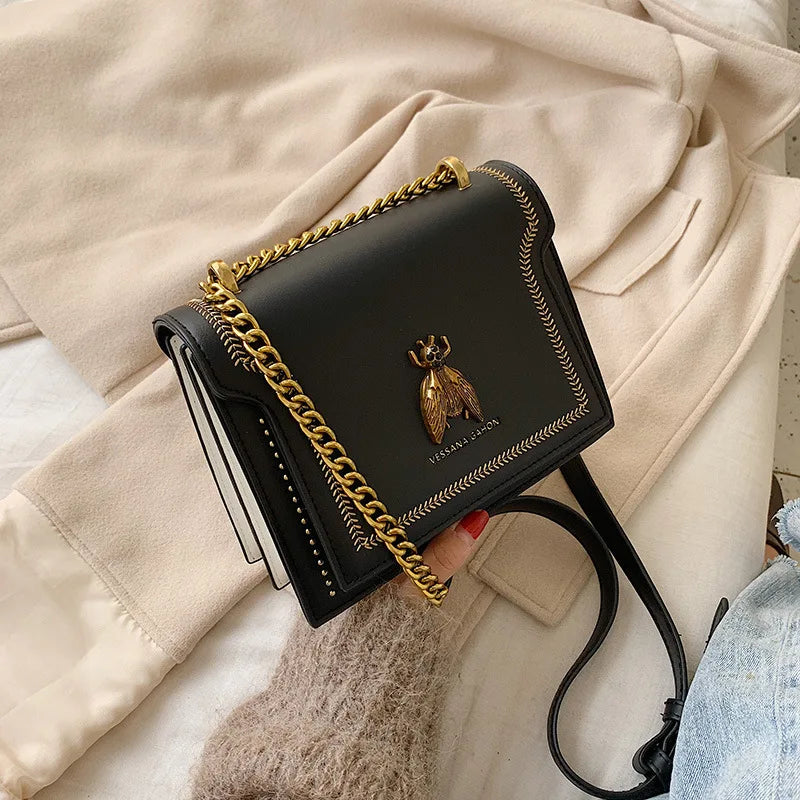CGCBAG Luxury Brand Women 2026 New Retro Bee Female Shoulder Bag 