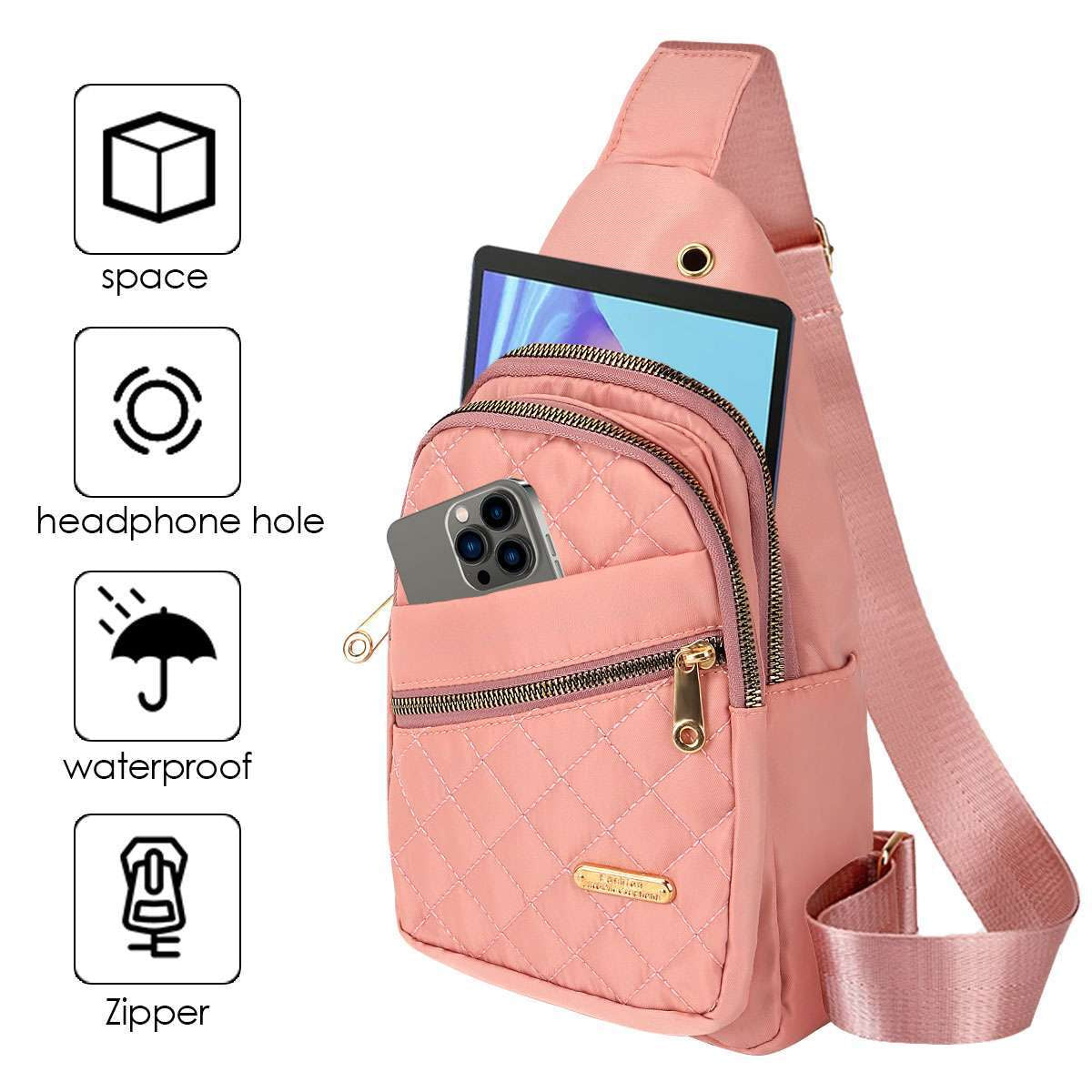 Women Crossbody Shoulder Bags Chest Sling Bag Sports Backpack Travel Fanny Packs