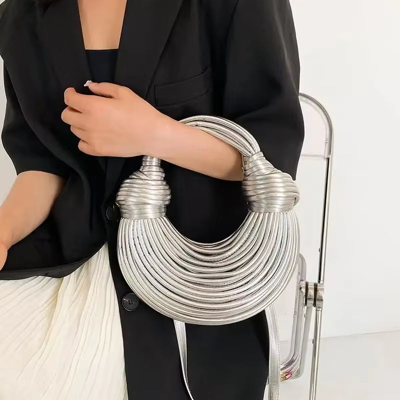2026 Ladies New Luxury Designer Hand-Woven Noodle Knot Bag