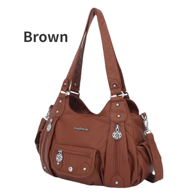  Women Bags Designer Vintage Soft Leather 