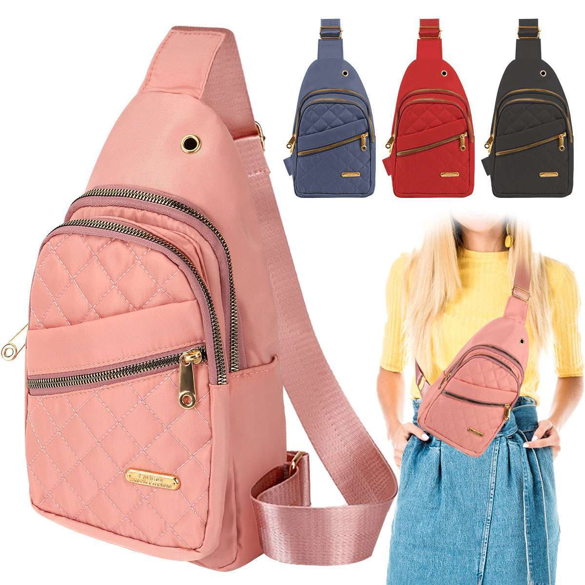 Women Crossbody Shoulder Bags Chest Sling Bag Sports Backpack Travel Fanny Packs